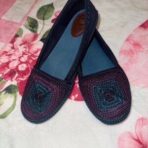 The Sak Crochet Slip-On “April” Flats in Royale Ombré